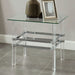 Trofa End Table – Modern Acrylic & Glass Accent Table with Chrome Frame - LasVegasFurnitureOnline.com