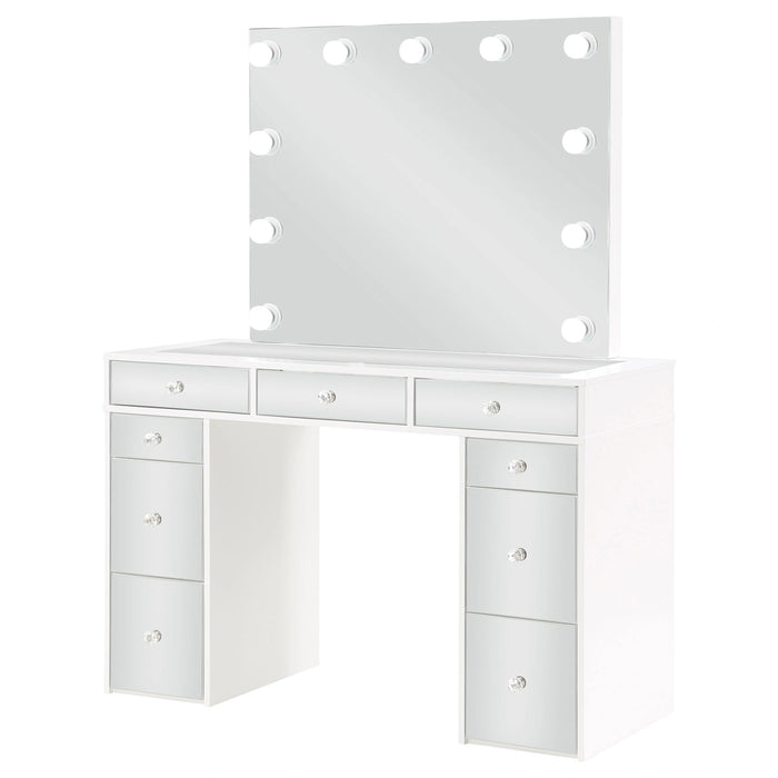 Regina Makeup Vanity Table with LED Mirror and Stool Set