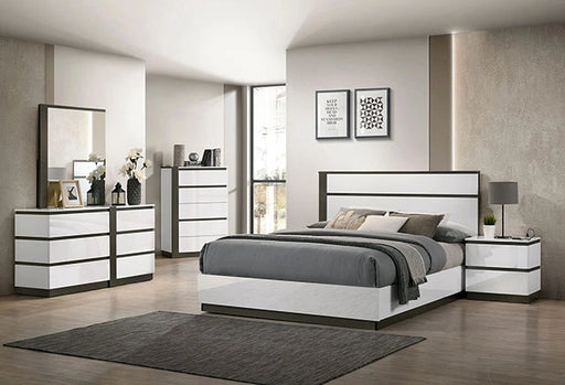 Birsfelden Bed White/Metallic Gray - Bed | Las Vegas Furniture Online - View 2