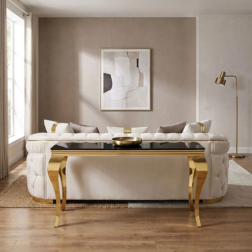 Villarsglane Sofa Table Beige/Gold - Sofa Table | Las Vegas Furniture Online