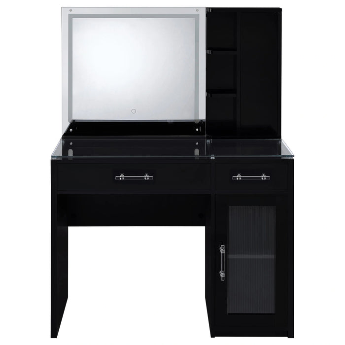 Flora Makeup Vanity Table with LED Mirror and Stool Set