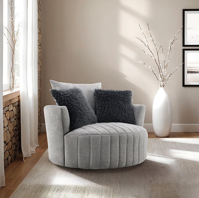 Hoople Channel Tufted Swivel Chair - LasVegasFurnitureOnline.com