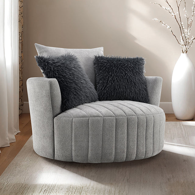 Hoople Channel Tufted Swivel Chair - LasVegasFurnitureOnline.com