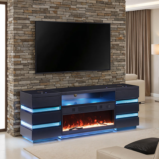 Terni TV Stand w/ Fireplace & 2 Side Tables - LasVegasFurnitureOnline.com