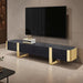 Leknes TV Stand Black w/ Gold Frame - LasVegasFurnitureOnline.com