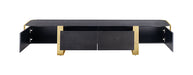 Leknes TV Stand Black w/ Gold Frame - LasVegasFurnitureOnline.com