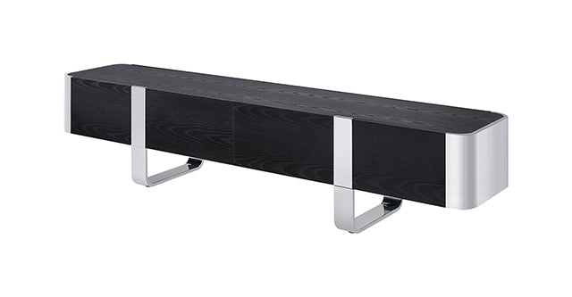 Leknes TV Stand Black w/ Silver Frame - LasVegasFurnitureOnline.com