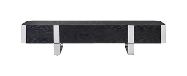 Leknes TV Stand Black w/ Silver Frame - LasVegasFurnitureOnline.com