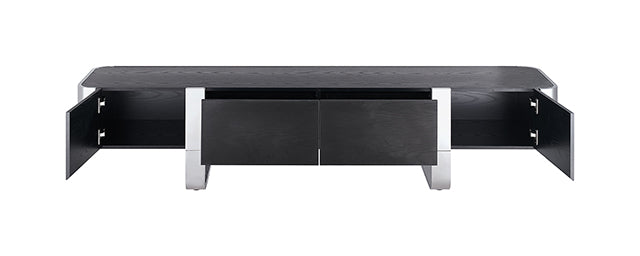 Leknes TV Stand Black w/ Silver Frame - LasVegasFurnitureOnline.com