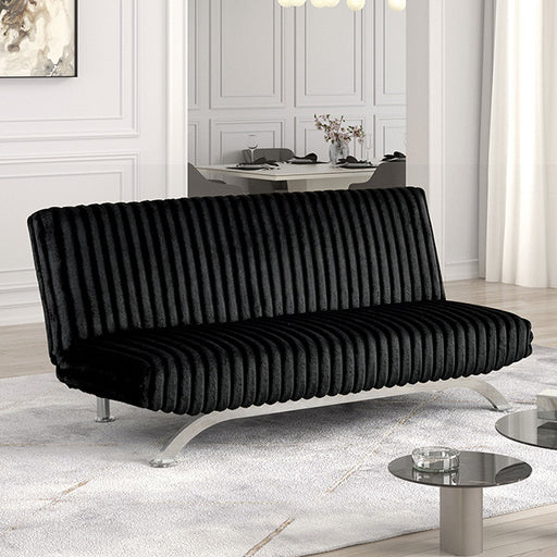 Villeneuve Futon Sofa Bed Black, Pink, & Grey - LasVegasFurnitureOnline.com
