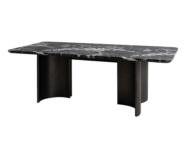Selsey Dining Table, Black Stone Top - LasVegasFurnitureOnline.com