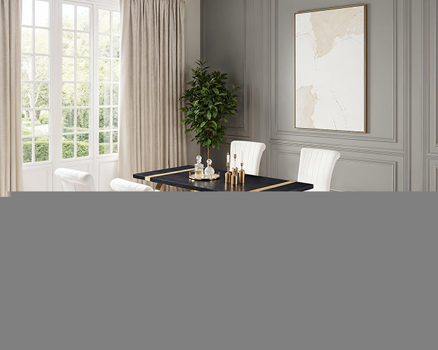 Horley 60" Dining Table, Gold Frame - LasVegasFurnitureOnline.com