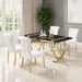 Horley 60" Dining Table, Gold Frame - LasVegasFurnitureOnline.com