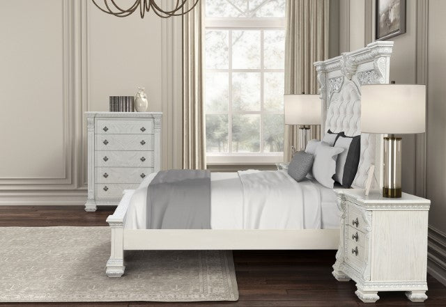 Promenade E.King & Queen Bed Brown & White - LasVegasFurnitureOnline.com