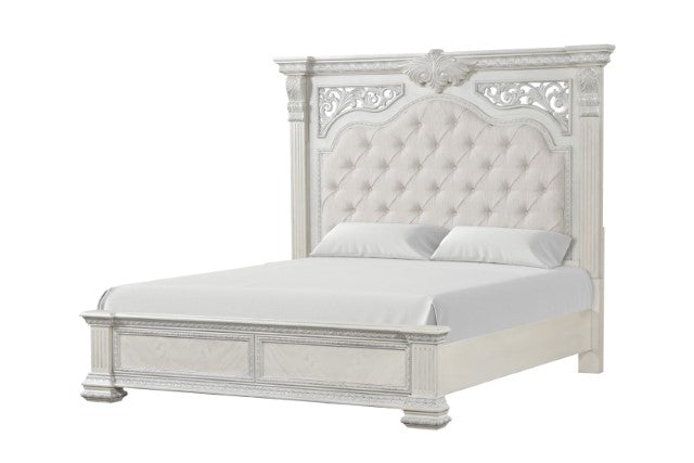 Promenade E.King & Queen Bed Brown & White - LasVegasFurnitureOnline.com