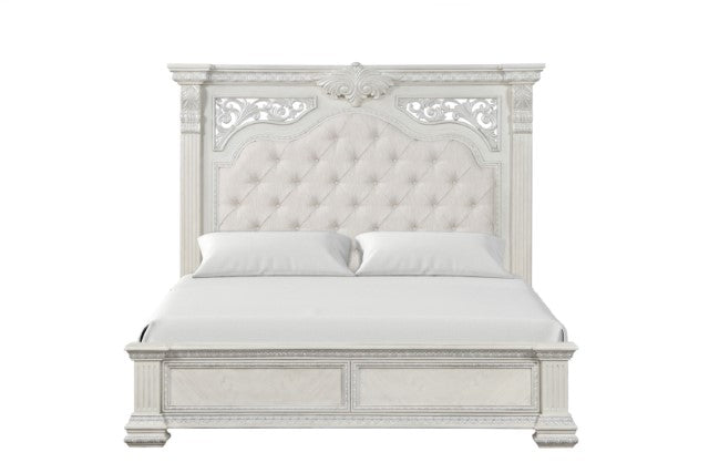 Promenade E.King & Queen Bed Brown & White - LasVegasFurnitureOnline.com