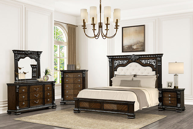Promenade E.King & Queen Bed Brown & White - LasVegasFurnitureOnline.com