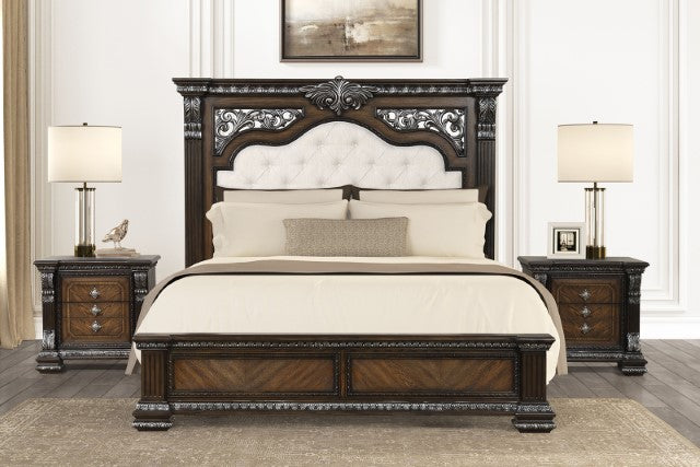 Promenade E.King & Queen Bed Brown & White - LasVegasFurnitureOnline.com