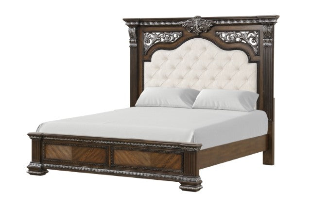 Promenade E.King & Queen Bed Brown & White - LasVegasFurnitureOnline.com