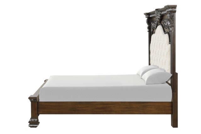 Promenade E.King & Queen Bed Brown & White - LasVegasFurnitureOnline.com