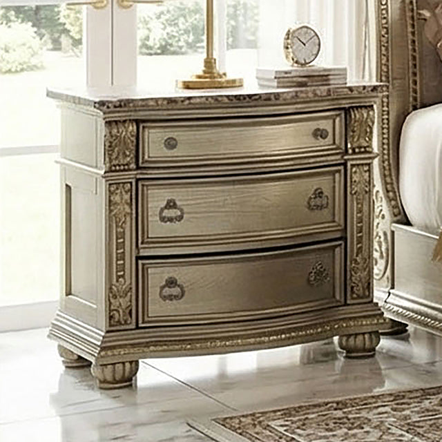Fromberg Nightstand w/ Marble Top - LasVegasFurnitureOnline.com
