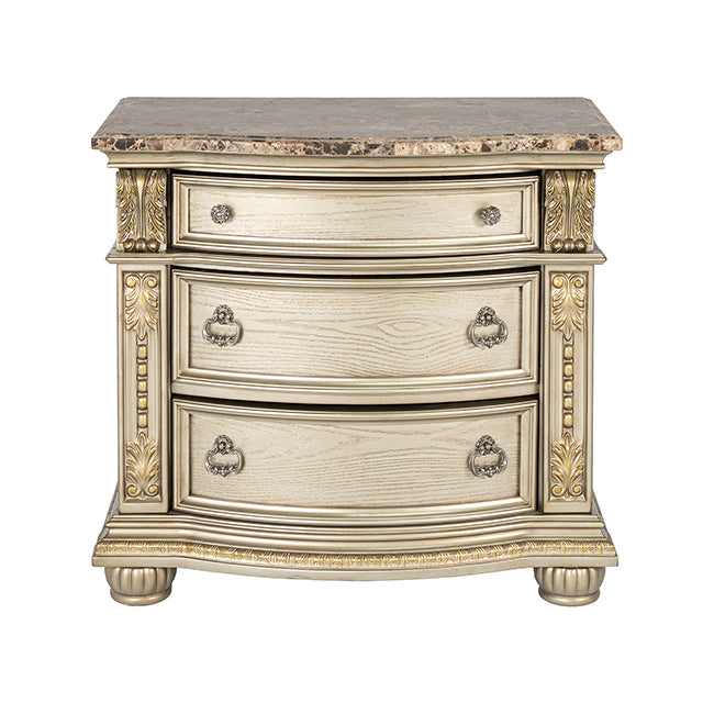 Fromberg Nightstand w/ Marble Top - LasVegasFurnitureOnline.com