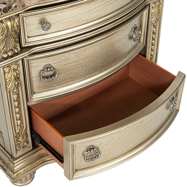 Fromberg Nightstand w/ Marble Top - LasVegasFurnitureOnline.com