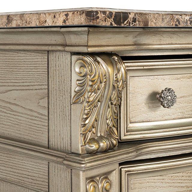 Fromberg Nightstand w/ Marble Top - LasVegasFurnitureOnline.com