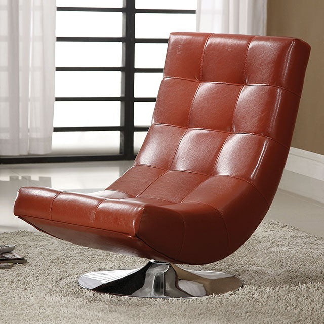 Trinidad Swivel Accent Chair – Modern Faux Leather Lounge Chair - LasVegasFurnitureOnline.com