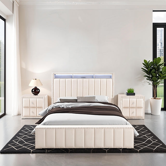 Farese Queen Bed w/ 2 Nightstands - LasVegasFurnitureOnline.com
