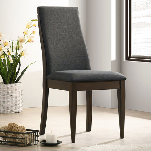 Wes Upholstered Side Chair (Set of 2) Grey and Dark Walnut image