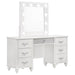 Barzini 7 Drawer Vanity Desk With Lighted Mirror White image