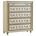 Antonella 5-drawer Upholstered Chest Ivory and Camel image
