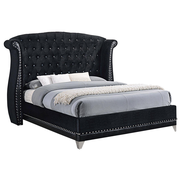 Barzini Black Upholstered King Bed image