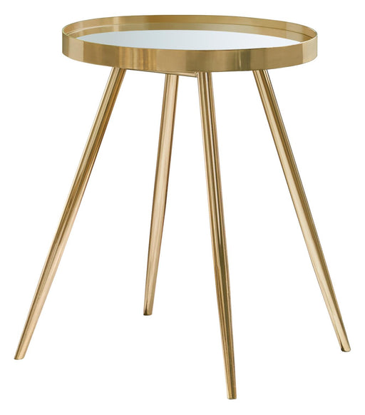 Kaelyn Round Mirror Top End Table Gold image
