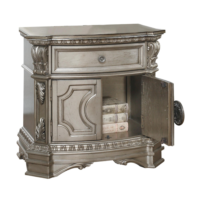 Northville Antique Silver Nightstand (WOOD TOP) image