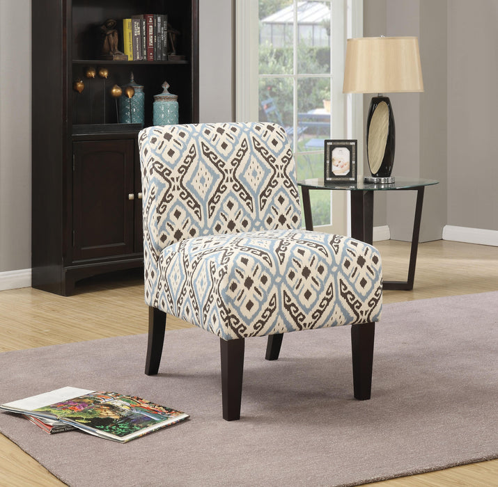 Ollano Pattern Fabric (Blue) Accent Chair image