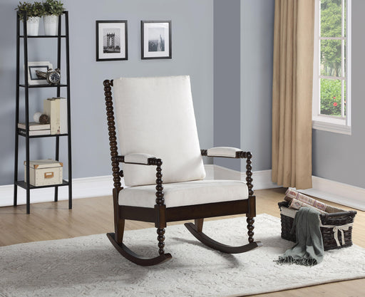 Tristin Cream Fabric & Walnut Rocking Chair image