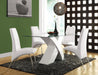 Pervis White & Clear Glass Dining Table image