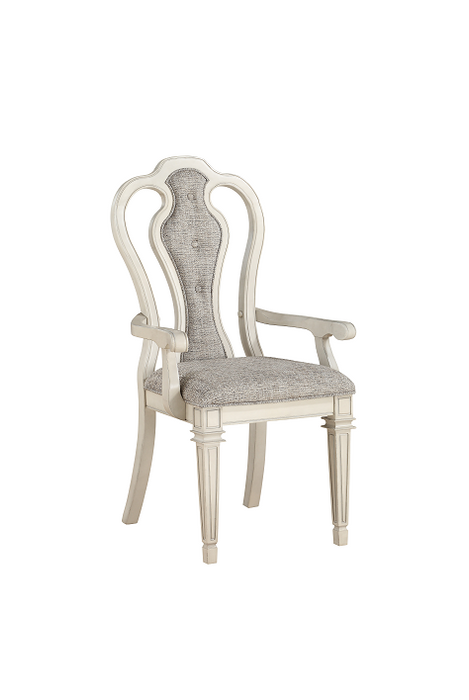 Kayley Linen & Antique White Arm Chair image