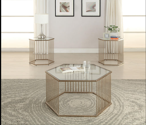 Oaklie Champagne & Clear Glass Coffee Table image