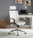 Yoselin White PU & Walnut Office Chair image