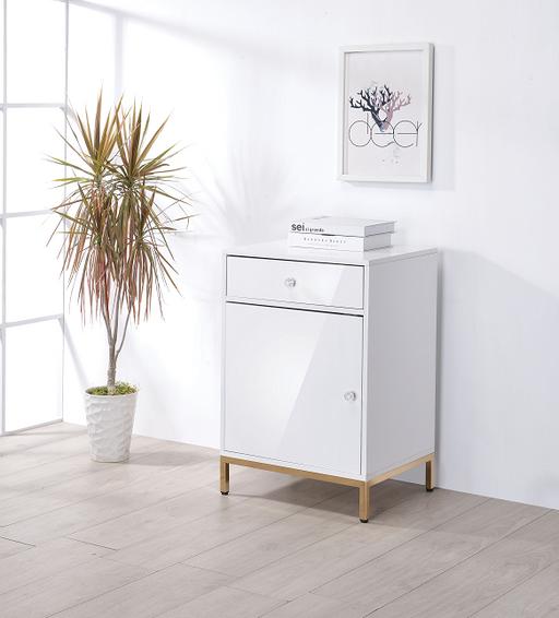 Ottey White High Gloss & Gold Cabinet image