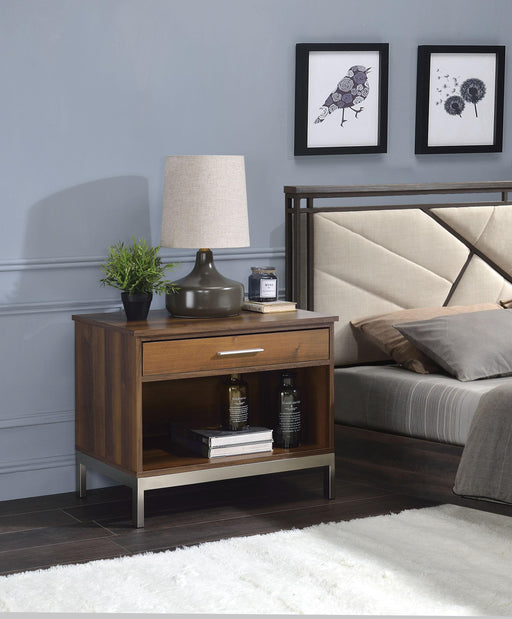 Sterret Walnut & Satin Plated Accent Table image