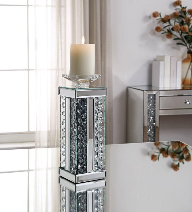 Nysa Mirrored & Faux Crystals Accent Candleholder image