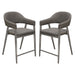 Adele Set of Two Counter Height Chairs in Grey Leatherette w/ Brushed Stainless Steel Leg by Diamond Sofa image