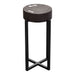 Alex Small 22" Accent Table with Solid Mango Wood Top in Espresso Finish w/ Silver Metal Inlay by Diamond Sofa image