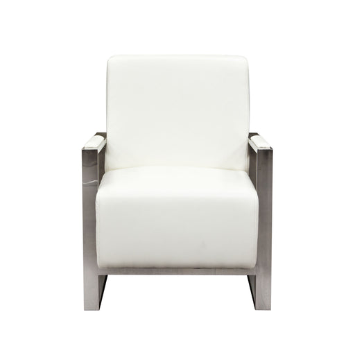 Century Accent Chair w/ Stainless Steel Frame by Diamond Sofa - White image
