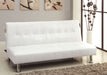 Bulle White Leatherette Futon Sofa, White image