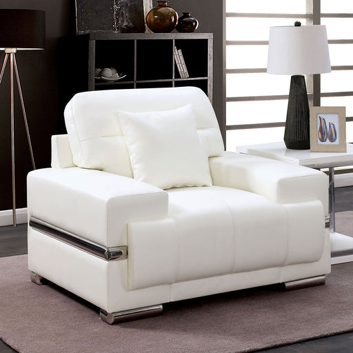 ZIBAK White/Chrome Chair, White image
